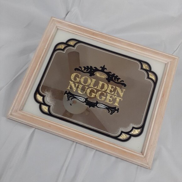 Golden Nugget Hotel Casino Las Vegas Framed Bar Mirror - Picture 2 of 3